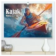 Kayak Wildwasser Sport (hochwertiger Premium Wandkalender 2024 DIN A2 quer), Kunstdruck in Hochglanz