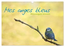 Mes anges bleus "mésanges bleues" (Calendrier mural 2024 DIN A3 vertical), CALVENDO calendrier mensuel