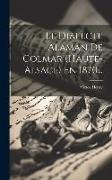 Le Dialecte Alaman De Colmar (haute-alsace) En 1870