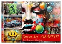 Street Art Graffiti (Tischkalender 2024 DIN A5 quer), CALVENDO Monatskalender