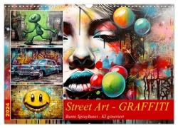 Street Art Graffiti (Wandkalender 2024 DIN A3 quer), CALVENDO Monatskalender