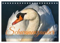 Schwanenzauber (Tischkalender 2024 DIN A5 quer), CALVENDO Monatskalender