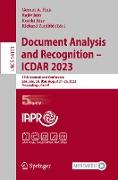 Document Analysis and Recognition - ICDAR 2023