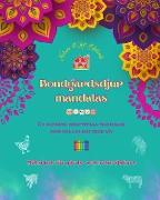 Bondgårdsdjur mandalas | Målarbok för gårds- och naturälskare | Avslappnande mandalas för att främja kreativitet