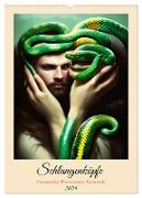 Schlangenköpfe Geschmeidige Wesen kreieren Kunstwerke (Wandkalender 2024 DIN A2 hoch), CALVENDO Monatskalender