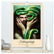 Schlangenköpfe Geschmeidige Wesen kreieren Kunstwerke (hochwertiger Premium Wandkalender 2024 DIN A2 hoch), Kunstdruck in Hochglanz