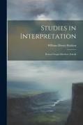 Studies in Interpretation: Keats-Clough-Matthew Arnold