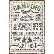 Blechschild. Camping-Regeln