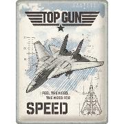 Blechschild. Top Gun - Jet