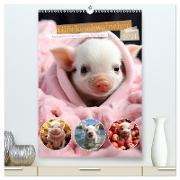 Glücksschweinchen (hochwertiger Premium Wandkalender 2024 DIN A2 hoch), Kunstdruck in Hochglanz