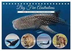 Big Five Australiens Buckelwal, Walhai, Orca, Quokka,Känguru (Tischkalender 2024 DIN A5 quer), CALVENDO Monatskalender