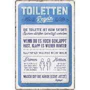 Blechschild. Toiletten-Regeln
