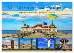 Vier Kaiserbäder ¿ zwei Nationen ¿ Impressionen von der Ostseeinsel Usedom (Wandkalender 2024 DIN A2 quer), CALVENDO Monatskalender