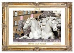 Pferde sind Kunst - horizontal (Wandkalender 2024 DIN A2 quer), CALVENDO Monatskalender