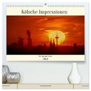 Kölsche Impressionen bei Tag und Nacht (hochwertiger Premium Wandkalender 2024 DIN A2 quer), Kunstdruck in Hochglanz