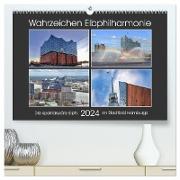 Wahrzeichen Elbphilharmonie (hochwertiger Premium Wandkalender 2024 DIN A2 quer), Kunstdruck in Hochglanz