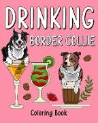 Drinking Border Collie Coloring Book