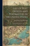 List of Post Offices and Postmasters in the United States: Revised and Corrected to Sept. 1, 1870