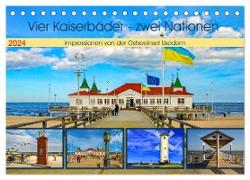 Vier Kaiserbäder ¿ zwei Nationen ¿ Impressionen von der Ostseeinsel Usedom (Tischkalender 2024 DIN A5 quer), CALVENDO Monatskalender