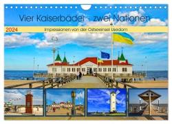 Vier Kaiserbäder ¿ zwei Nationen ¿ Impressionen von der Ostseeinsel Usedom (Wandkalender 2024 DIN A4 quer), CALVENDO Monatskalender