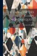 De L'analyse Des Corps Inorganiques