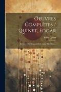 Oeuvres Complètes / Quinet, Edgar: Le Génie Des Religions De L'origine Des Dieux