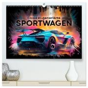 Coole KI-generierte SPORTWAGEN (hochwertiger Premium Wandkalender 2024 DIN A2 quer), Kunstdruck in Hochglanz