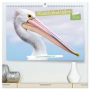 Wildtierkalender (hochwertiger Premium Wandkalender 2024 DIN A2 quer), Kunstdruck in Hochglanz