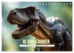 KI Dinosaurier - Herrscher der Lüfte, Land und Meer (Tischkalender 2024 DIN A5 quer), CALVENDO Monatskalender