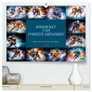 Eishockey und positive Gedanken (hochwertiger Premium Wandkalender 2024 DIN A2 quer), Kunstdruck in Hochglanz