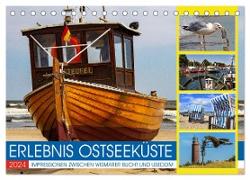 Erlebnis Ostseeküste - zwischen Wismarer Bucht und Usedom (Tischkalender 2024 DIN A5 quer), CALVENDO Monatskalender