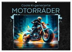 Coole KI-generierte MOTORRÄDER (Wandkalender 2024 DIN A2 quer), CALVENDO Monatskalender