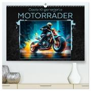 Coole KI-generierte MOTORRÄDER (hochwertiger Premium Wandkalender 2024 DIN A2 quer), Kunstdruck in Hochglanz