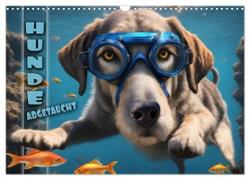Hunde abgetaucht (Wandkalender 2024 DIN A3 quer), CALVENDO Monatskalender