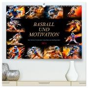 Baseball und Motivation (hochwertiger Premium Wandkalender 2024 DIN A2 quer), Kunstdruck in Hochglanz