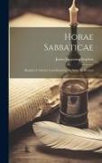 Horae Sabbaticae, Reprint of Articles Contributed to the Saturday Review