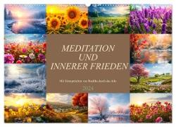 Meditation und innerer Frieden (Wandkalender 2024 DIN A2 quer), CALVENDO Monatskalender