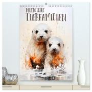 Niedliche Tierfamilien (hochwertiger Premium Wandkalender 2024 DIN A2 hoch), Kunstdruck in Hochglanz