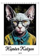 Hipster Katzen (Tischkalender 2024 DIN A5 hoch), CALVENDO Monatskalender