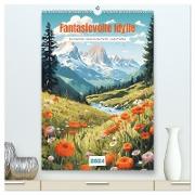 Fantasievolle Idylle (hochwertiger Premium Wandkalender 2024 DIN A2 hoch), Kunstdruck in Hochglanz