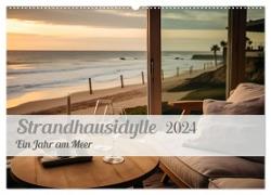 Strandhausidylle (Wandkalender 2024 DIN A2 quer), CALVENDO Monatskalender