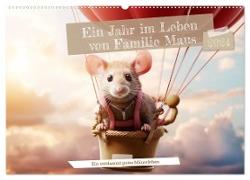 Ein Jahr im Leben von Familie Maus (Wandkalender 2024 DIN A2 quer), CALVENDO Monatskalender