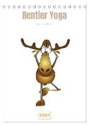 Rentier Yoga (Tischkalender 2024 DIN A5 hoch), CALVENDO Monatskalender