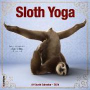 Sloth Yoga 2024 7 X 7 Mini Wall Calendar