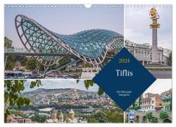 Tiflis - Die Metropole Georgiens (Wandkalender 2024 DIN A3 quer), CALVENDO Monatskalender