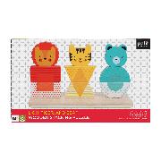 Lion, Tiger, and Bear Wooden Stacking Puzzle
