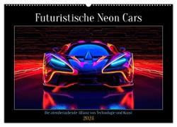 Futuristische Neon Cars (Wandkalender 2024 DIN A2 quer), CALVENDO Monatskalender