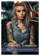 Tattoo Schönheiten - zwölf Monate, zwölf Frauen und jede Menge Tattoos (Wandkalender 2024 DIN A3 hoch), CALVENDO Monatskalender