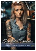 Tattoo Schönheiten - zwölf Monate, zwölf Frauen und jede Menge Tattoos (Wandkalender 2024 DIN A4 hoch), CALVENDO Monatskalender