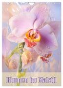 Blumen im Malstil (Wandkalender 2024 DIN A4 hoch), CALVENDO Monatskalender